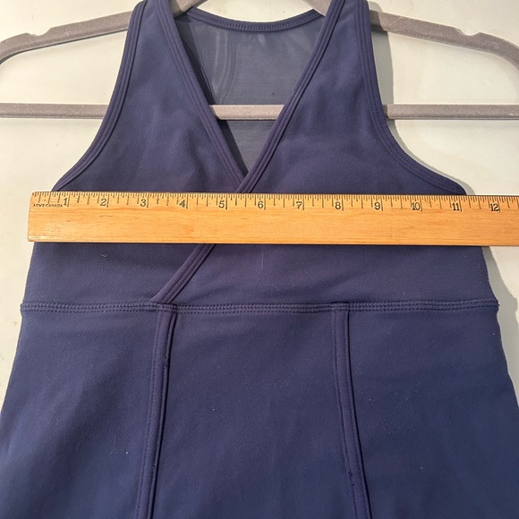 Lululemon Faux Wrap Navy Blue V Neck Racerback Tank Top Size 2/4 - Picture 3 of 4